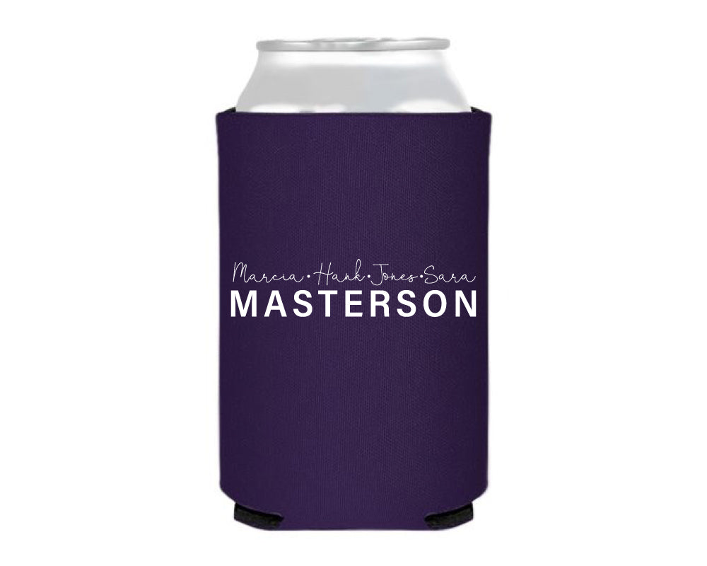 At Home Collection | Custom Last Name Family House Can Cooler, #18