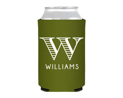At Home Collection | Custom Last Name Initial Monogrammed Can Coolers, #20