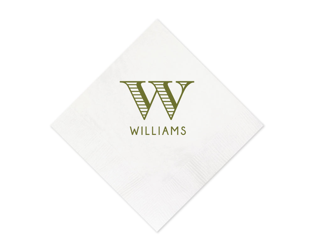 At Home Collection | Custom Last Name Initial Monogrammed Napkins, #20