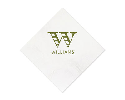 At Home Collection | Custom Last Name Initial Monogrammed Napkins, #20