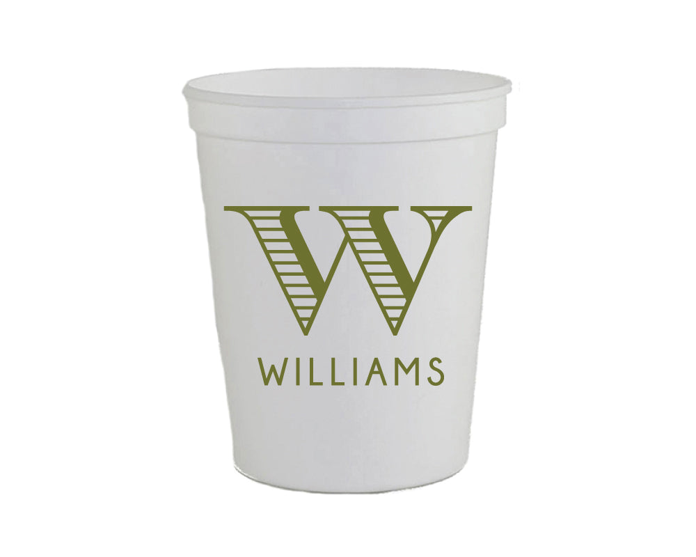 At Home Collection | Custom Last Name Initial Monogrammed Stadium Cups, #20
