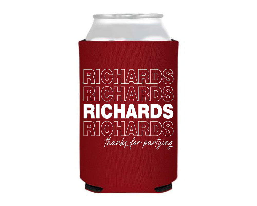 At Home Collection | Custom Last Name "Thank You" Style Can Coolers, #13