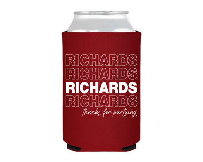 At Home Collection | Custom Last Name "Thank You" Style Can Coolers, #13