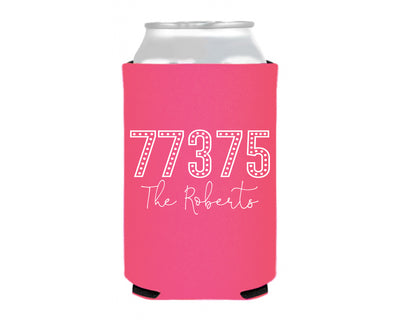 At Home Collection | Custom Zip Code Family Name Can Coolers, #33