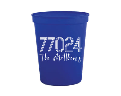 At Home Collection | Custom Zip Code Family Name Stadium Cup, #32