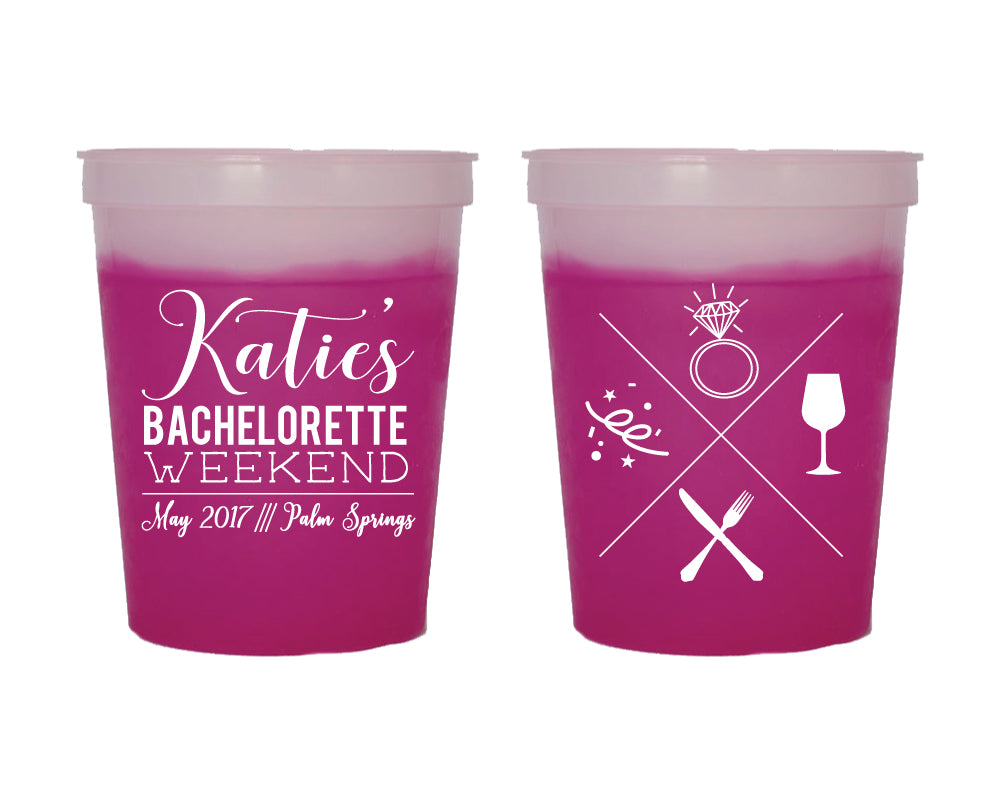Bachelorette Party Icons Color Changing Mood Cups