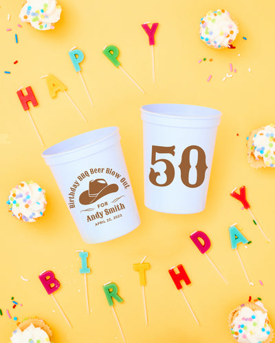 Birthday BBQ Beer Blowout Stadium Cups