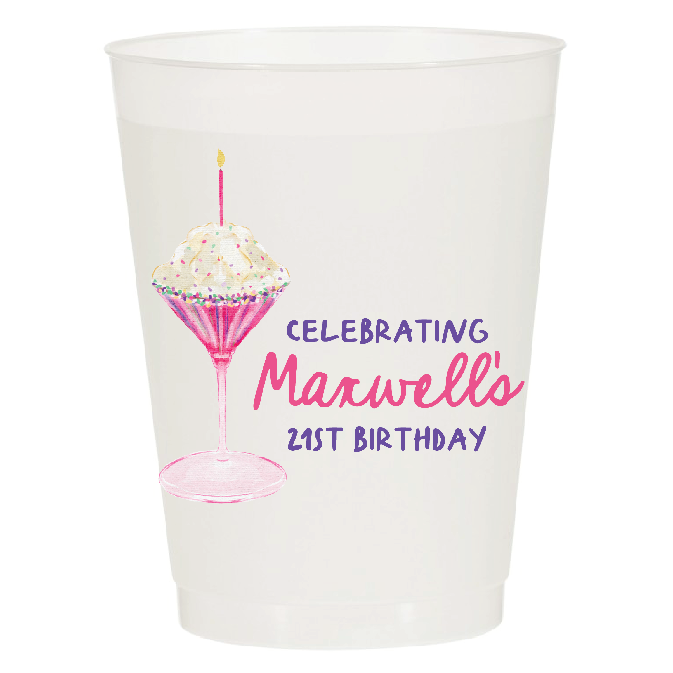 Birthday Cake Martini Full Color Frosted Cups – SipHipHooray