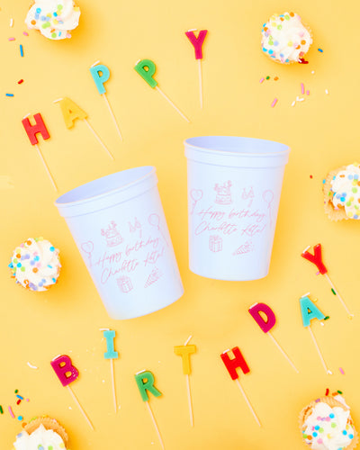 Custom Happy Birthday Party Stadium Cups