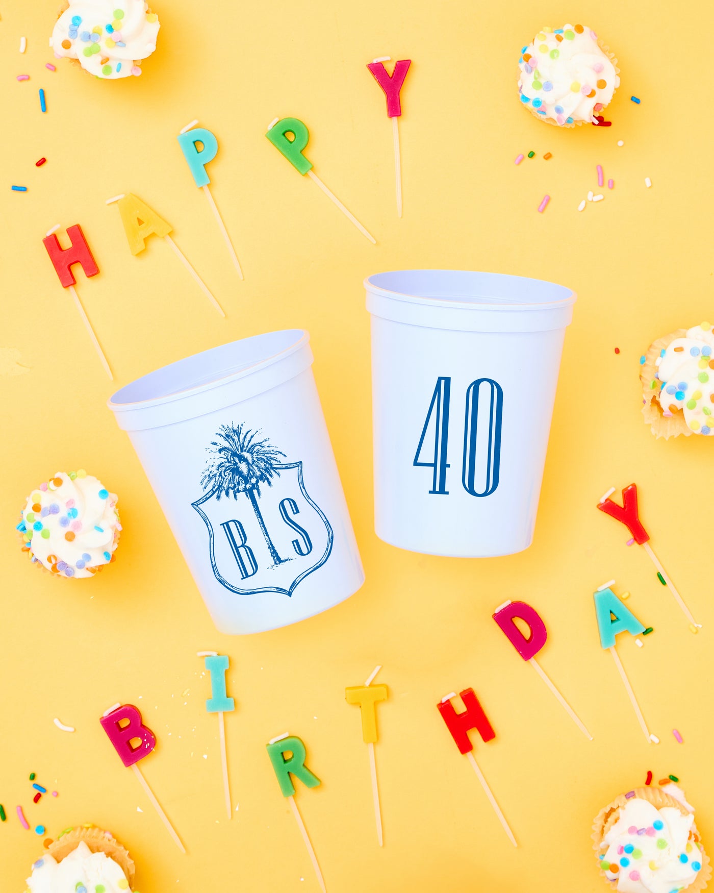 40th Birthday Custom Stadium Cups
