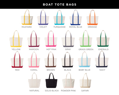 Custom Embroidered Boat Tote Canvas Bag
