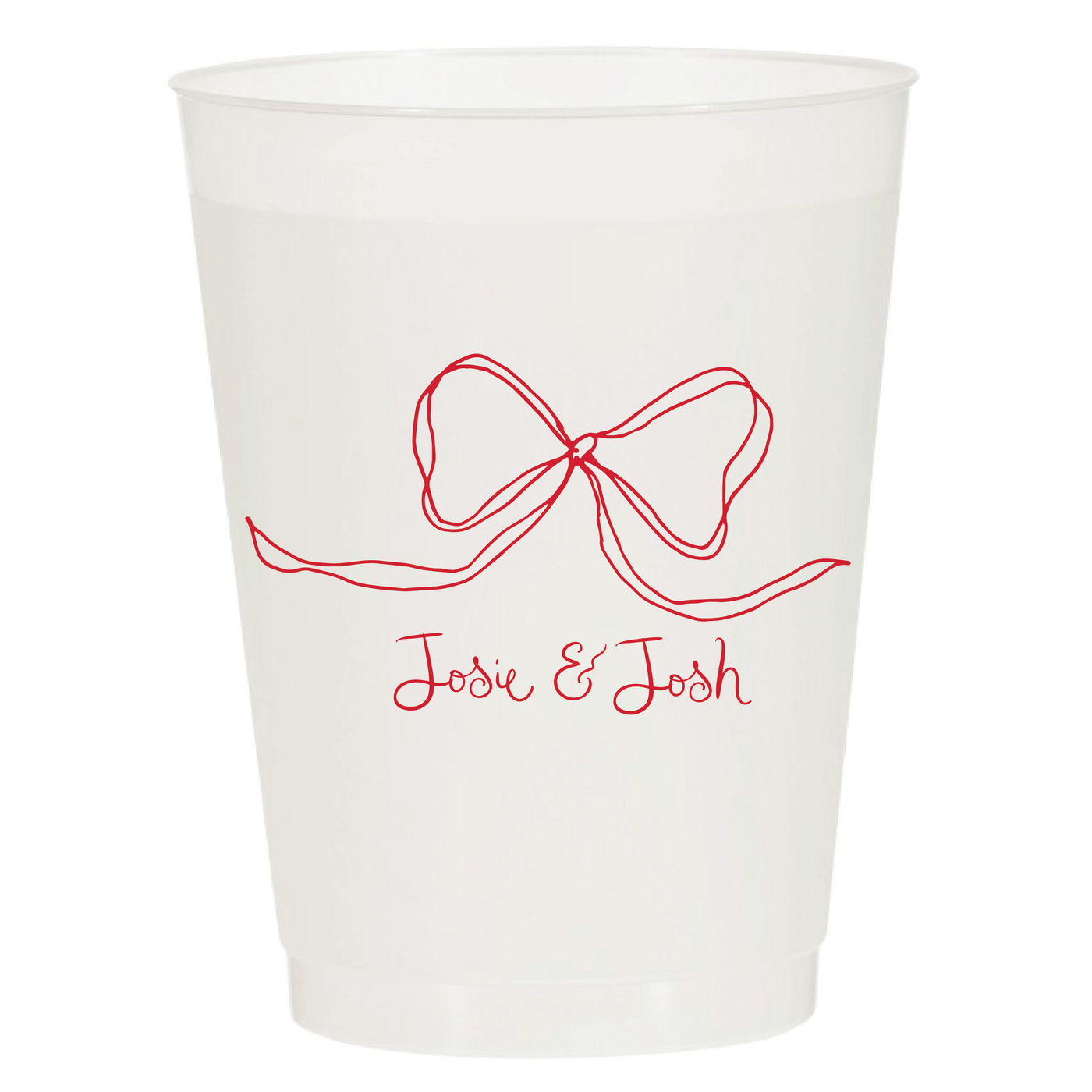 Bow Names Wedding Frosted Cups