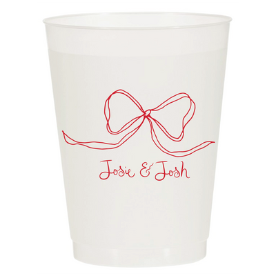 Bow Names Wedding Frosted Cups