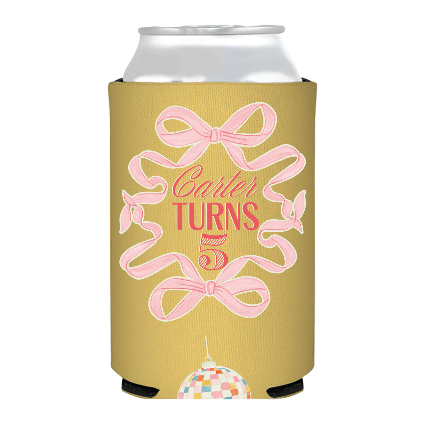 Happy Birthday Ribbons Full Color Can Coolers