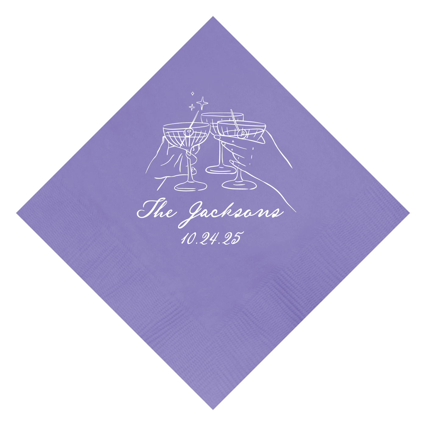 Champagne Toast Hand Drawn Wedding Napkin