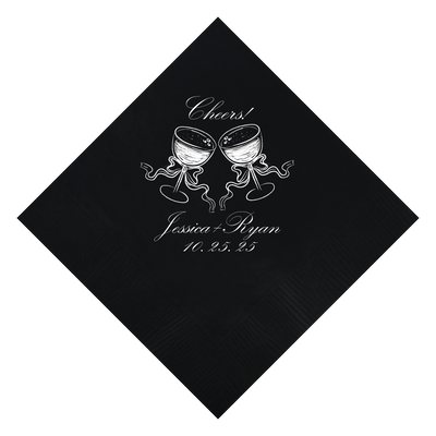 Cheers Espresso Martinis Hand Drawn Wedding Napkin