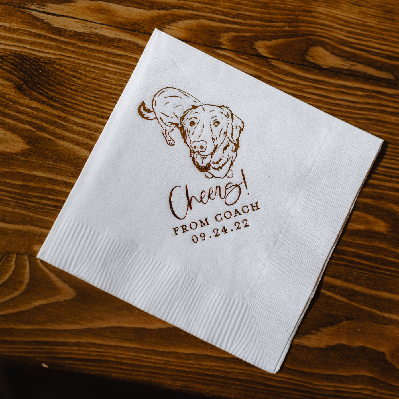 Cheers! Dog Drawing Pet Portrait Wedding Beverage Napkins
