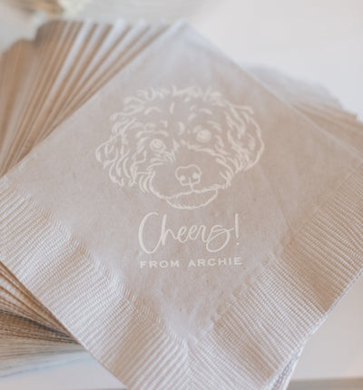 Cheers! Pet Portrait Wedding Beverage Napkins #40