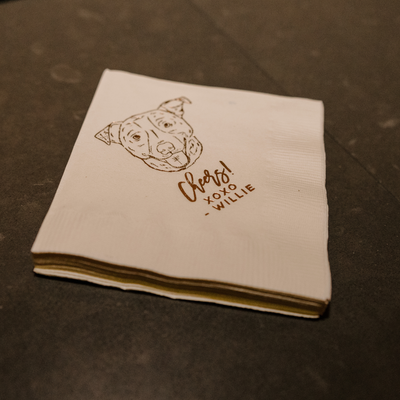 Cheers! xoxo Pet Portrait Wedding Beverage Napkins #31