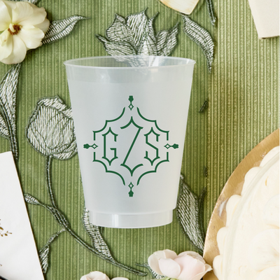 Chinoiserie Monogram Frosted Cups