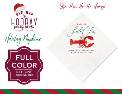 Christmas Seafood Boil Christmas Full Color Napkins