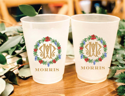 Christmas Wreath Full Color Frosted Cups