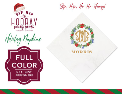 Christmas Wreath Full Color Napkins