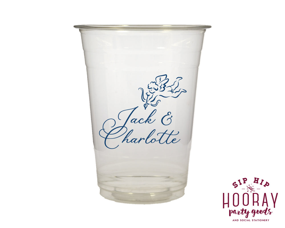 Custom Cupid Wedding Soft Plastic Cups