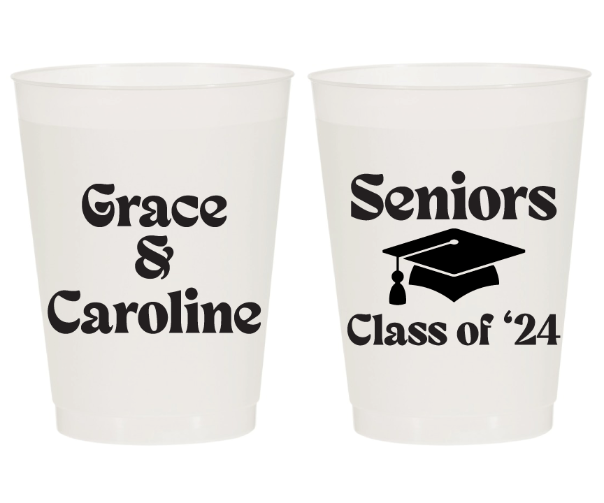 Combined Party Grad Cap Graduation Party Frosted Cups