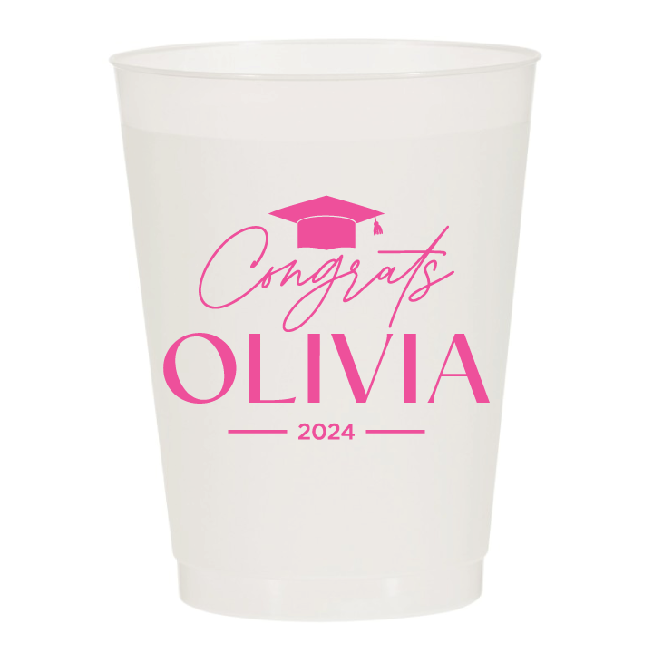 Congrats Grad Cap Graduation Party Frosted Cups