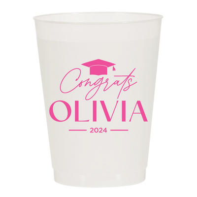 Congrats Grad Cap Graduation Party Frosted Cups