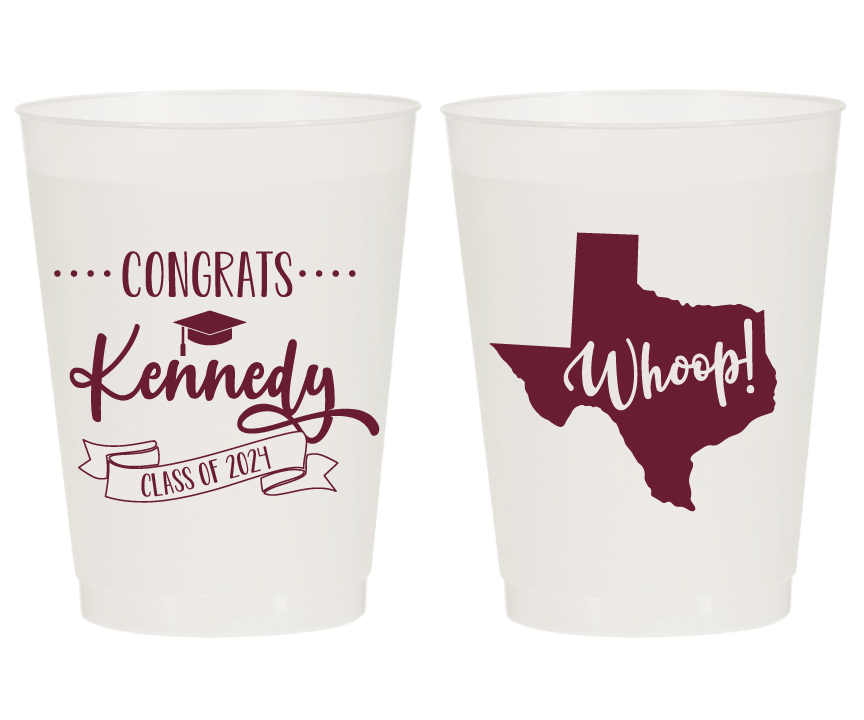 Congrats Grad State Graduation Party Frosted Cups