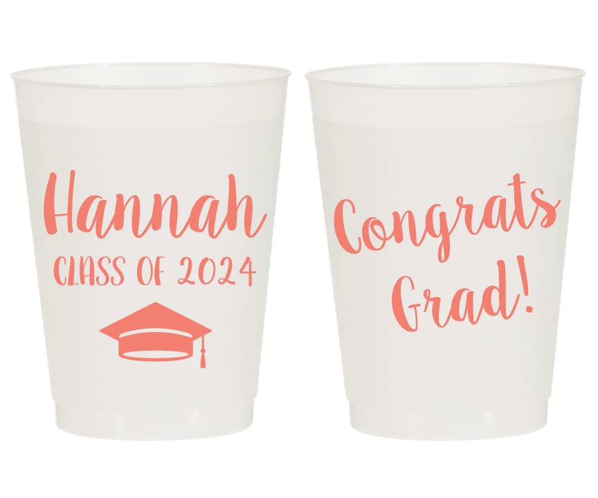 Congrats Grad Script Graduation Party Frosted Cups