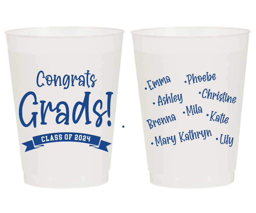 Congrats Grads Graduation Party Frosted Cups
