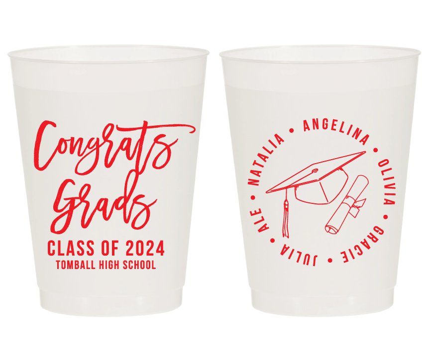 Congrats Grads Group Graduation Party Frosted Cups
