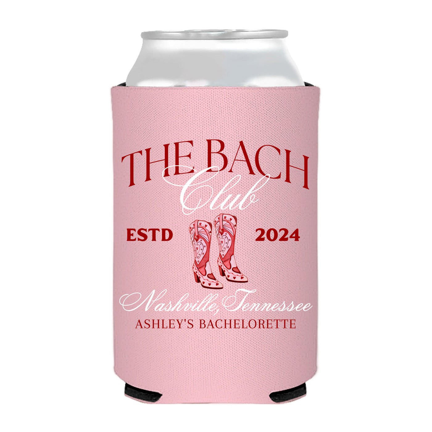 Cowboy Boots Bachelorette Party Social Club Full Color Can Coolrs