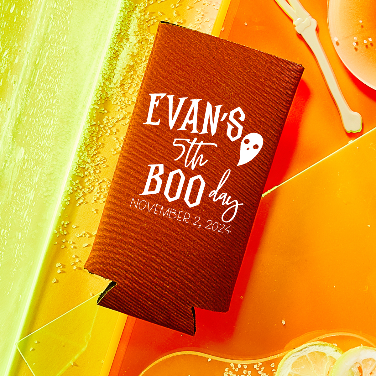 Custom Halloween Party Foam Slim Can Coolers | Design #13