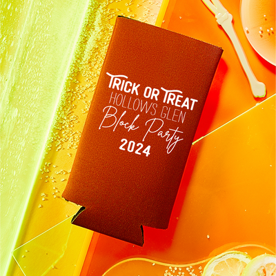 Custom Halloween Party Foam Slim Can Coolers | Design #19