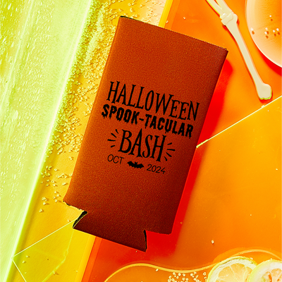 Custom Halloween Party Foam Slim Can Coolers | Design #3