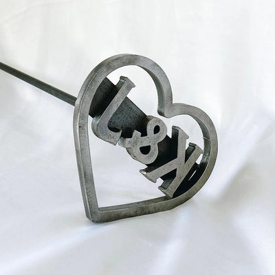 Custom Branding Iron - Heart Cowboy Monogram