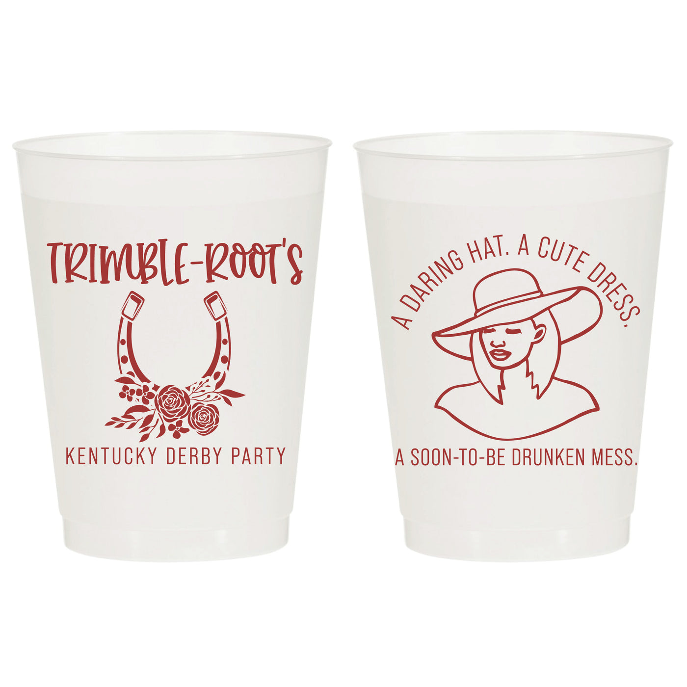 Kentucky Derby Day Custom Frosted Party Cups - Darling Hat Drunken Mess