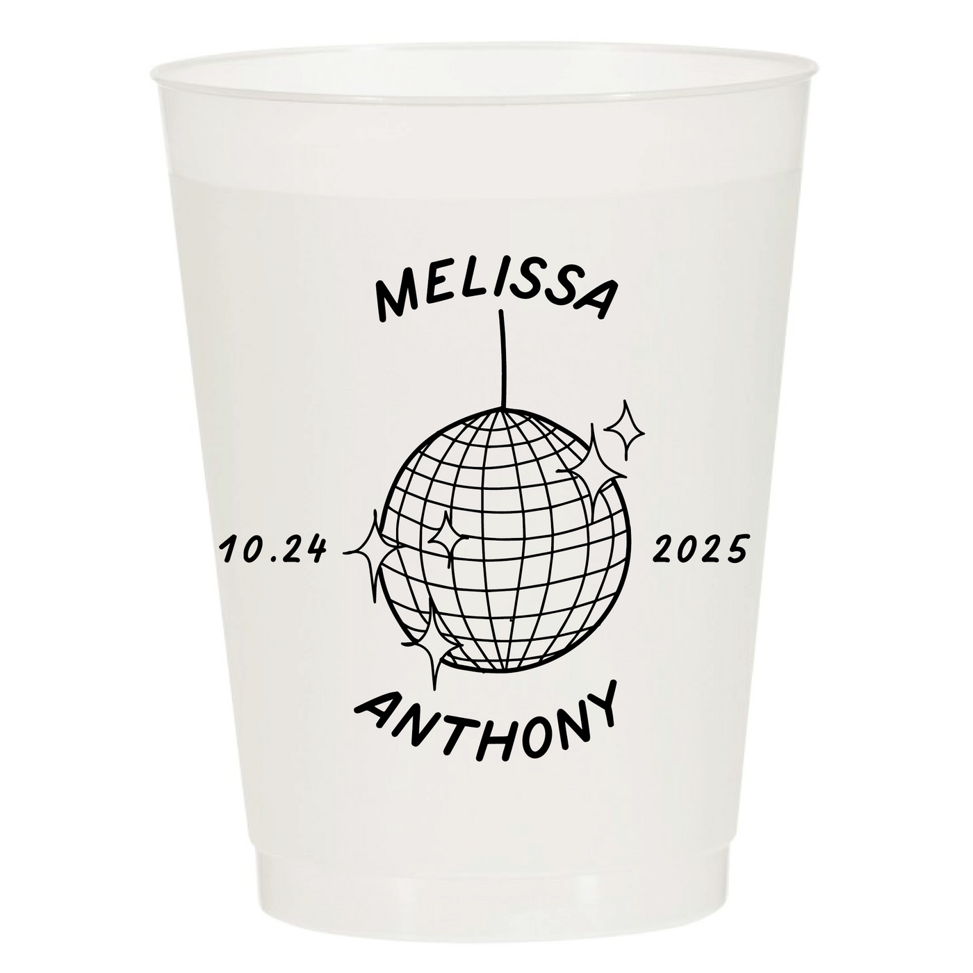 Disco Ball Wedding Frosted Cups