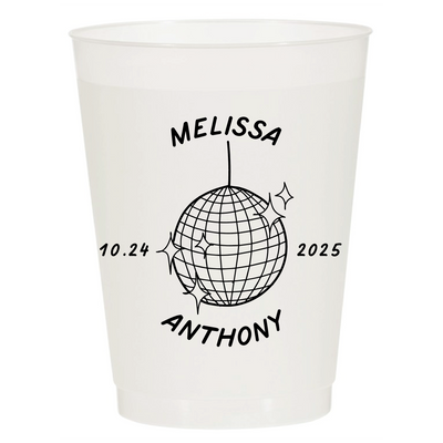 Disco Ball Wedding Frosted Cups