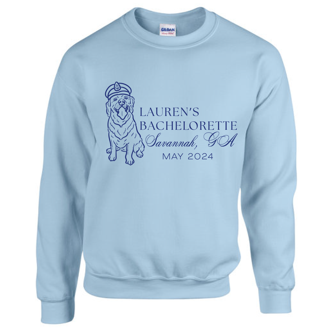 Dog Sketch Nautical Bachelorette Party Sweatshirt
