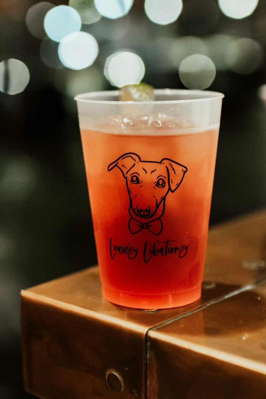 Dog's Name Libations Pet Sketch Frosted Cups