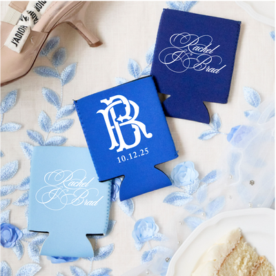 Duogram Formal Script Neoprene Can Coolers
