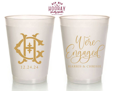 Duogram Engagement Party Frosted Cups