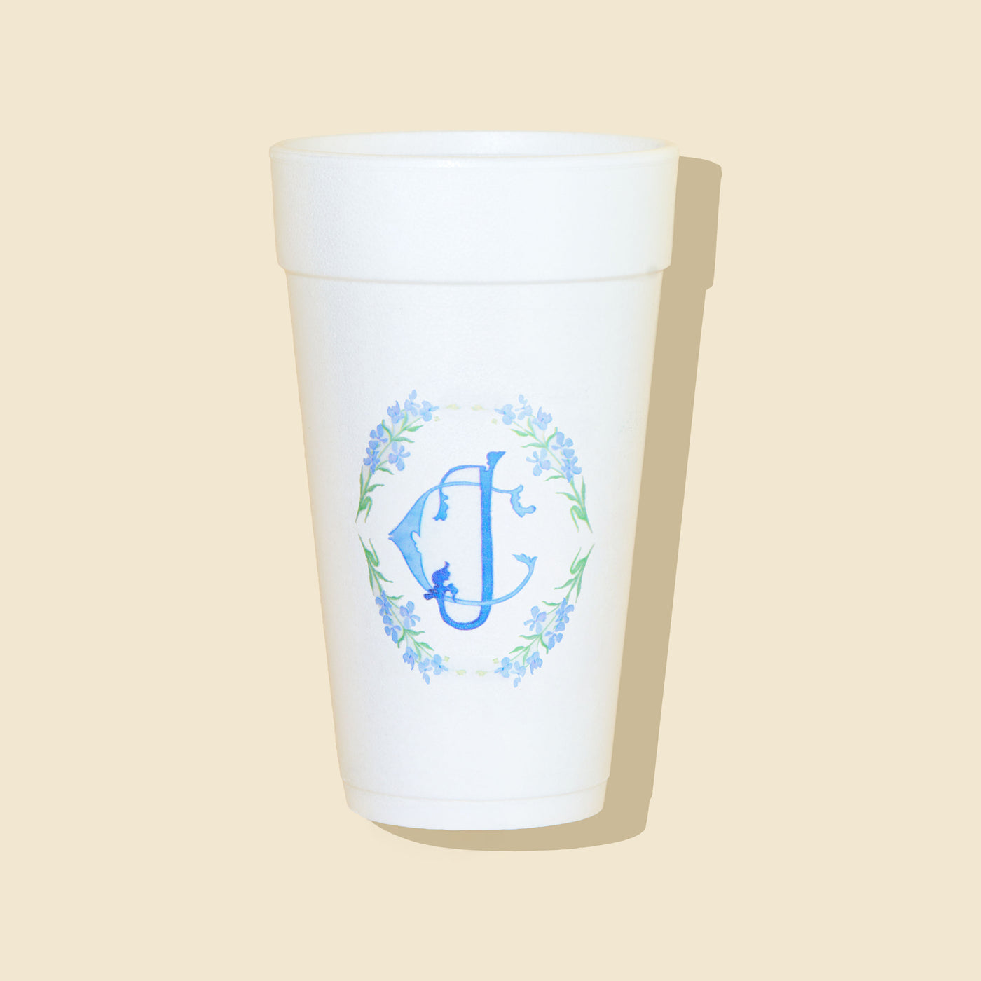 Duogram Wedding Crest Custom Full Color Styrofoam Cups
