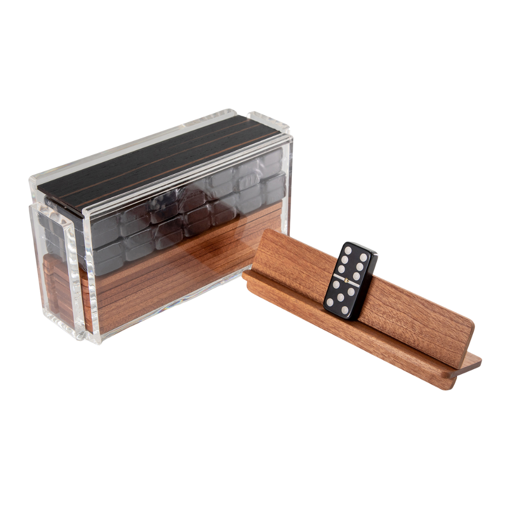 "El Catire" Domino Set with Racks - Exotic Wood | Ebony