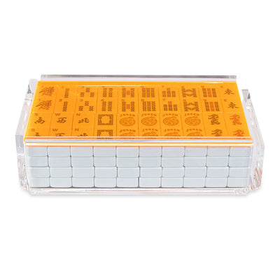 "El Mahjong" Luxe Mahjong Set with Racks - Neon Orange